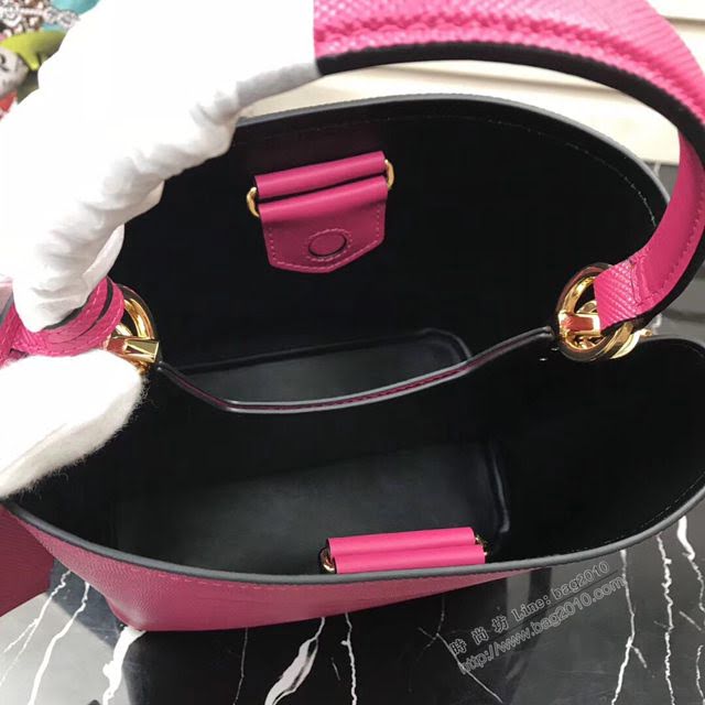 prada女包 普拉達專櫃最新款手提肩背包 1BA218 Prada Double Saffiano皮革手袋 Prada進口牛皮水桶包  pyd2178